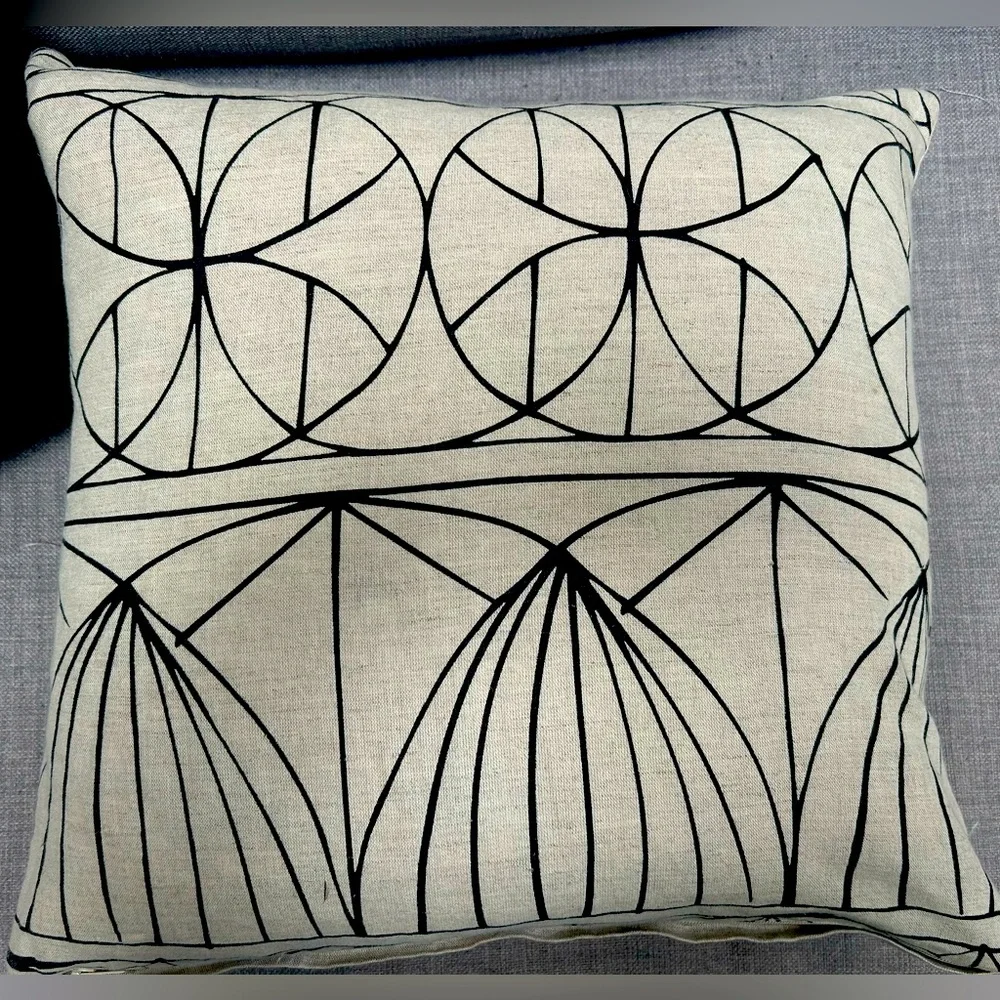 IKEA Ryssby Pillow Square Geometric Pattern Linen Cotton COVER ONLY #0919241